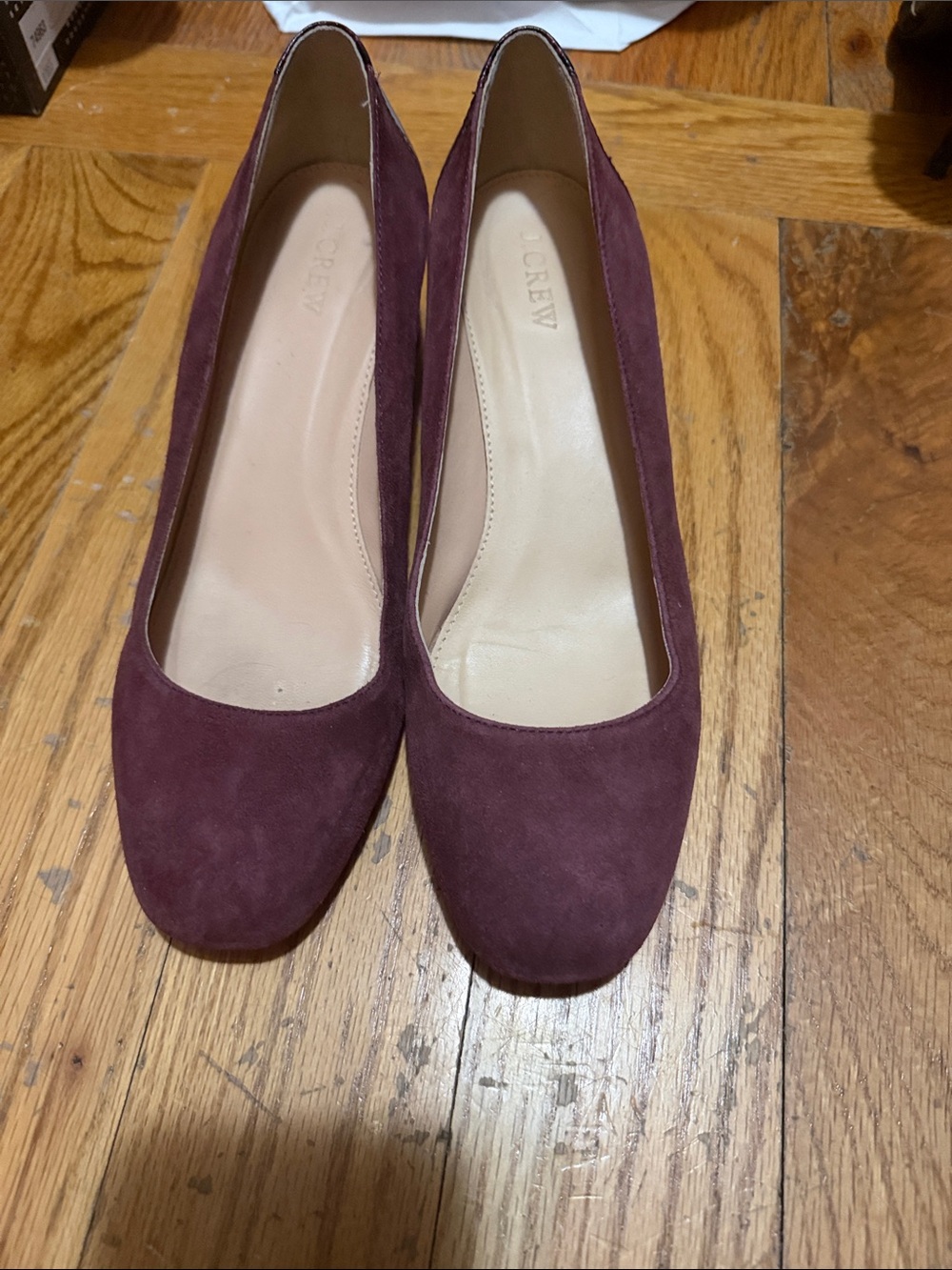 J. Crew Women’s Suede Round-Toe Pumps in Burgundy